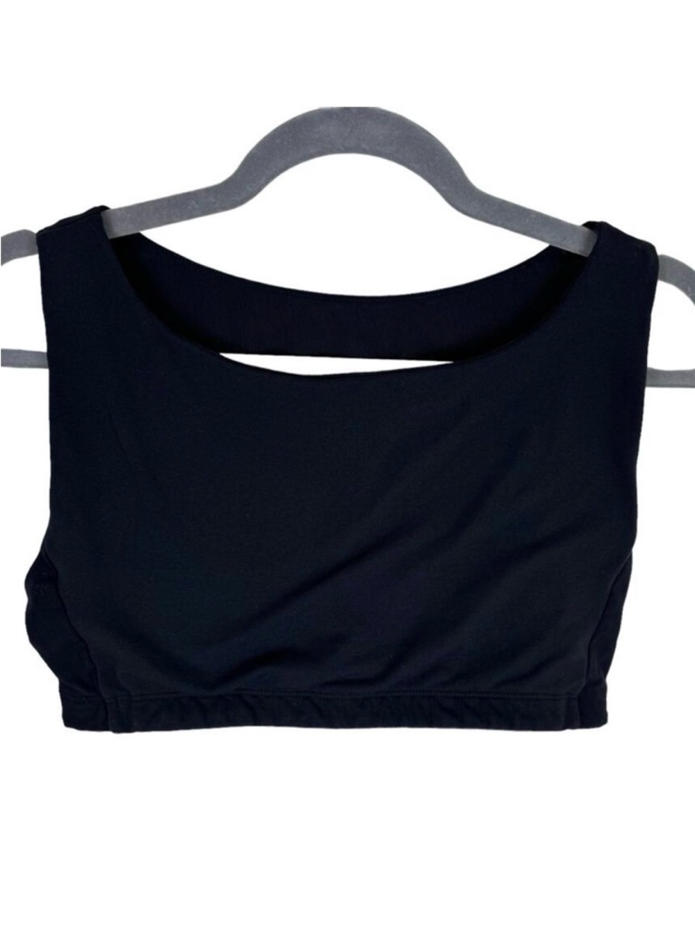 Amari Black Wide Strap High Back Full Coverage‎ Unpadded Sports Bra Minimal L